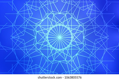 Light BLUE vector natural abstract design. Shining colored illustration with childish doodles in Arabic style. The best blurred design for your business.