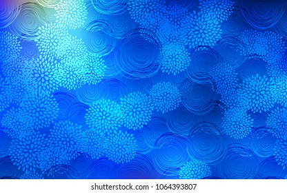 Light BLUE vector natural abstract background. Creative illustration in blurred style with flowers. A completely new template for your business design.