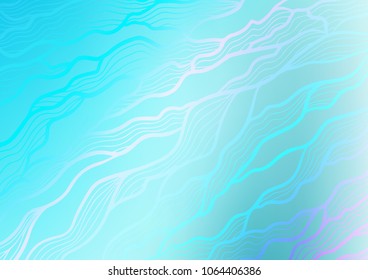 Light BLUE vector natural abstract background. Doodles on blurred abstract background with gradient. Hand painted design for web, leaflet, textile.