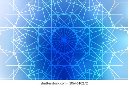 Light BLUE vector natural abstract background. Shining colored illustration with childish doodles in Arabic style. The textured pattern can be used for website.
