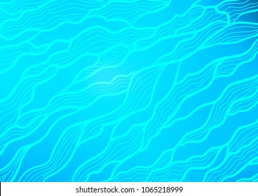 Light BLUE vector natural abstract template. A vague abstract illustration with doodles in Indian style. The template can be used as a background for cell phones.