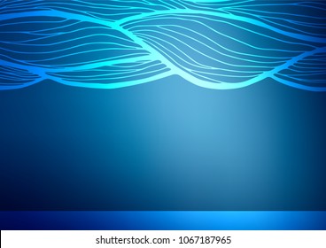 Light BLUE vector natural abstract background. A completely new color illustration in doodle style. Hand painted design for web, leaflet, textile.