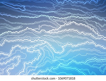 Light BLUE vector natural abstract pattern. Shining colored illustration with doodles in Zen tangle style. The best blurred design for your business.