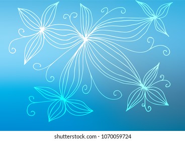 Light BLUE vector natural abstract texture. Sketchy hand drawn doodles on blurred background. The textured pattern can be used for website.