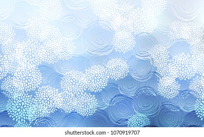 Light BLUE vector natural abstract background. Creative illustration in blurred style with flowers. The pattern can be used for coloring books and pages for kids.