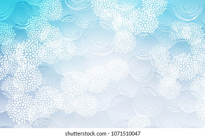 Light BLUE vector natural abstract background. Colorful illustration in doodle style with flowers. The textured pattern can be used for website.