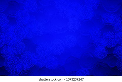 Light BLUE vector natural abstract design. Shining colored illustration with flowers in doodle style. A completely new template for your business design.