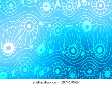 Light BLUE vector natural abstract pattern. A completely new color illustration in doodle style. A new texture for your design.