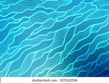 Light BLUE vector natural abstract template. Colorful illustration in abstract style with doodles and Zen tangles. A new texture for your design.