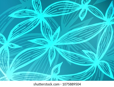 Light BLUE vector natural abstract template. Geometric doodle illustration in Origami style with gradient. A new texture for your design.