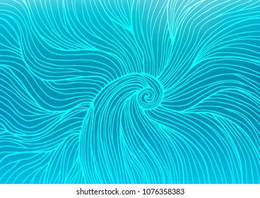 Light BLUE vector natural abstract template. Colorful illustration in abstract style with doodles and Zen tangles. The pattern can be used for wallpapers and coloring books.