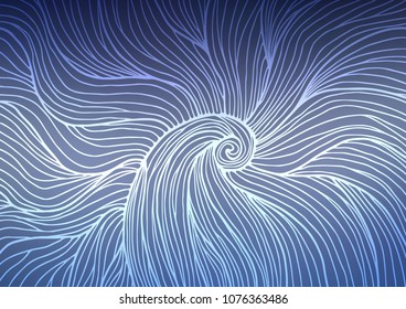 Light BLUE vector natural abstract template. Colorful abstract illustration with lines in Asian style. The textured pattern can be used for website.