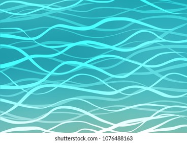 Light BLUE vector natural abstract background. A vague abstract illustration with doodles in Indian style. The elegant pattern can be used as a part of a brand book.