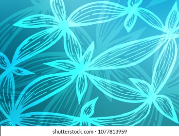 Light BLUE vector natural abstract texture. Creative illustration in blurred style with doodles and Zen tangles. A completely new design for your business.