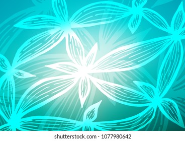Light BLUE vector natural abstract pattern. Decorative shining illustration with doodles on abstract template. A completely new design for your business.