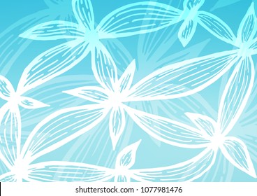 Light BLUE vector natural abstract template. Glitter abstract illustration with doodles and Zen tangles. A completely new design for your business.