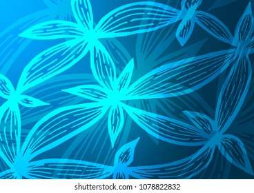 Light BLUE vector natural abstract texture. Shining colored illustration with doodles in Zen tangle style. A new texture for your design.