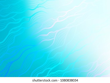 Light BLUE vector natural abstract template. Shining colored illustration with doodles in Zen tangle style. A new texture for your design.