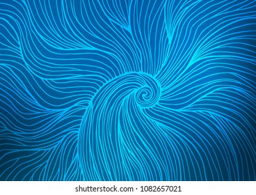 Light BLUE vector natural abstract template. Creative illustration in blurred style with doodles and Zen tangles. Hand painted design for web, leaflet, textile.