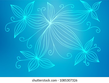 Light BLUE vector natural abstract template. Modern geometrical abstract illustration with doodles. Hand painted design for web, leaflet, textile.