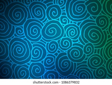Light BLUE vector natural abstract template. Glitter abstract illustration with doodles and Zen tangles. The doodle design can be used for your web site.