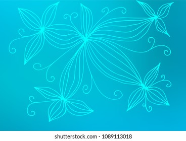 Light BLUE vector natural abstract template. Ethnic elegant natural pattern with gradient. The pattern can be used for heads of websites and designs.