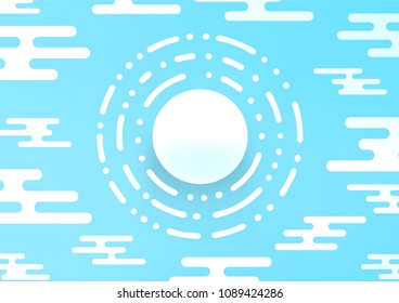 Light BLUE vector natural abstract pattern. Colorful abstract illustration with lines in Asian style. Brand-new style for your business design.