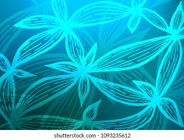 Light BLUE vector natural abstract template. Brand-new colored illustration in blurry style with doodles. The completely new template can be used for your brand book.