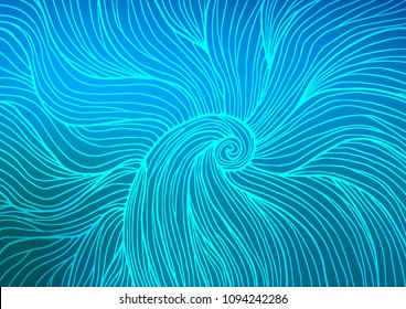 Light BLUE vector natural abstract pattern. Blurred decorative design in Indian style with Zen tangles. Hand painted design for web, wrapping, wallpaper.