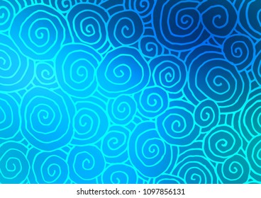 Light BLUE vector natural abstract template. Modern geometrical abstract illustration with doodles. Brand-new style for your business design.