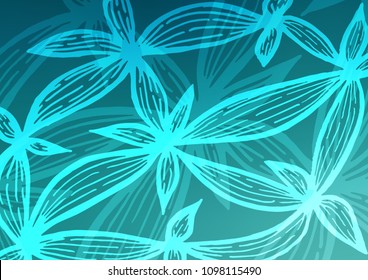 Light BLUE vector natural abstract pattern. A completely new color illustration in doodle style. The pattern can be used for wallpapers and coloring books.