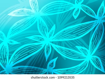 Light BLUE vector natural abstract template. Creative illustration in blurred style with doodles and Zen tangles. A completely new template for your business design.