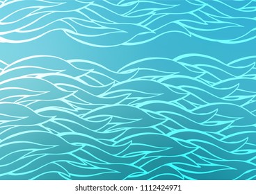Light BLUE vector natural abstract template. Glitter abstract illustration with doodles and Zen tangles. The pattern can be used for coloring books and pages for kids.