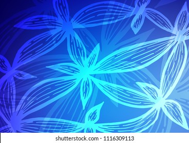 Light BLUE vector natural abstract texture. Ethnic elegant natural pattern with gradient. Hand painted design for web, leaflet, textile.