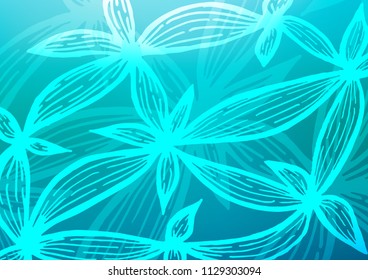 Light BLUE vector natural abstract pattern. Sketchy hand drawn doodles on blurred background. A new texture for your design.