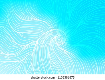Light BLUE vector natural abstract template. Shining colored illustration with doodles in Zen tangle style. The textured pattern can be used for website.
