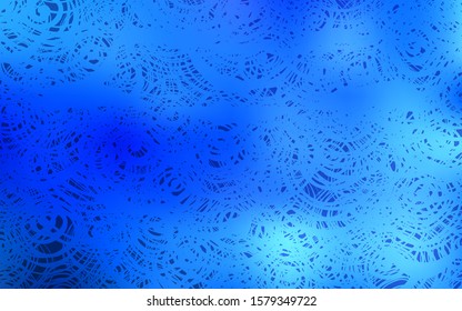 Light BLUE vector natural abstract pattern. Decorative shining illustration with doodles on abstract template. The pattern can be used for heads of websites and designs.