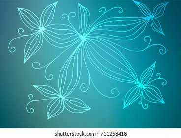 Light BLUE vector natural abstract texture. Ethnic elegant natural pattern with gradient. Hand painted design for web, leaflet, textile.