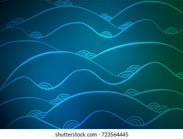 Light BLUE vector natural abstract pattern. Geometric doodle illustration in Origami style with gradient. The pattern can be used for wallpapers and coloring books.