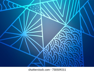 Light BLUE vector natural abstract pattern. A completely new color illustration in doodle style. The doodle design can be used for your web site.