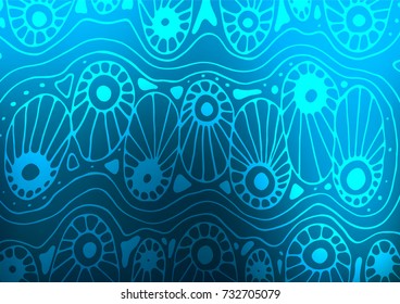 Light BLUE vector natural abstract pattern. Doodles on blurred abstract background with gradient. Brand-new design for your business.