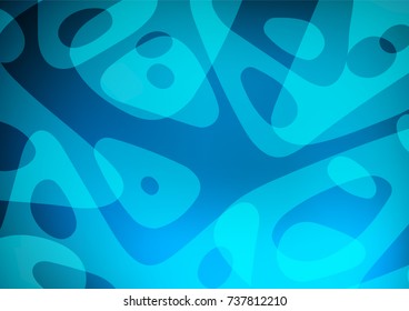 Light BLUE vector natural abstract template. Blurred decorative design in Indian style with Zen tangles. The textured pattern can be used for website.