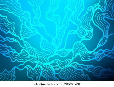 Light BLUE vector natural abstract pattern. A vague abstract illustration with doodles in Indian style. The pattern can be used for wallpapers and coloring books.