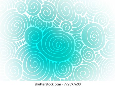 Light BLUE vector natural abstract template. A completely new color illustration in doodle style. A completely new template for your business design.
