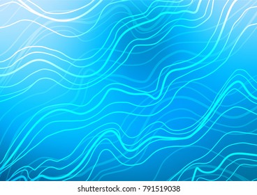 Light BLUE vector natural abstract template. Shining colored illustration with doodles in Zen tangle style. Brand-new design for your business.