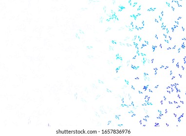 Light BLUE vector natural artwork with leaves. An elegant bright illustration with leaves in Natural style. Brand new design for your business.