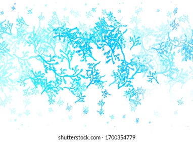 Light BLUE vector natural artwork with sakura. Creative illustration in blurred style with leaves, branches. New template for your brand book.