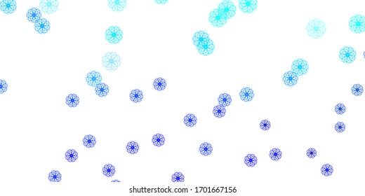 Light BLUE vector natural artwork with flowers. Simple colored illustration with abstarct flowers. Colorful pattern for spring parties.