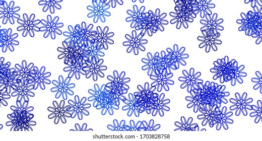 Obra natural vectorial AZUL claro con flores. Ilustración abstracta con flores de estilo Origami. Diseño inteligente para folletos, libros.