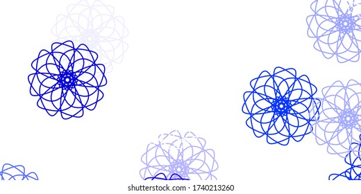 Light blue vector natural artwork with flowers. Simple colored illustration with abstarct flowers. Best design for your business.